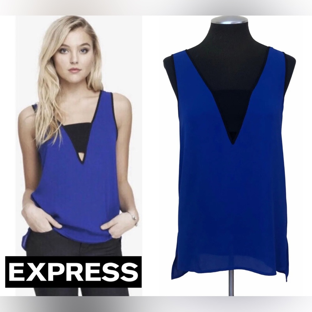 💙 Express Royal Blue Chiffon Top Blouse
